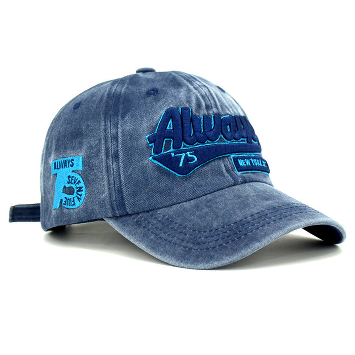 Wholesale Water-washed distressed letter embroidery sun-shading baseball cap