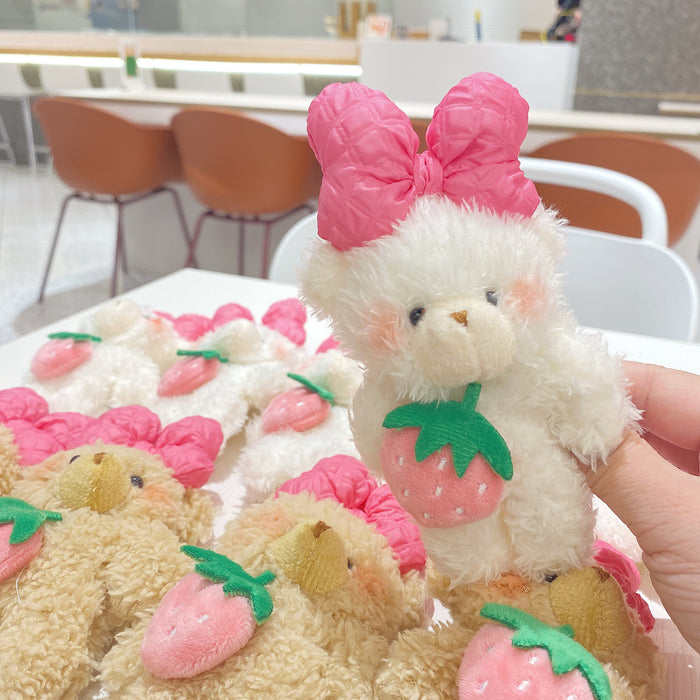 Wholesale Creative Cartoon Strawberry Bear Doll Keychain Cute Bear Doll Bag Pendant