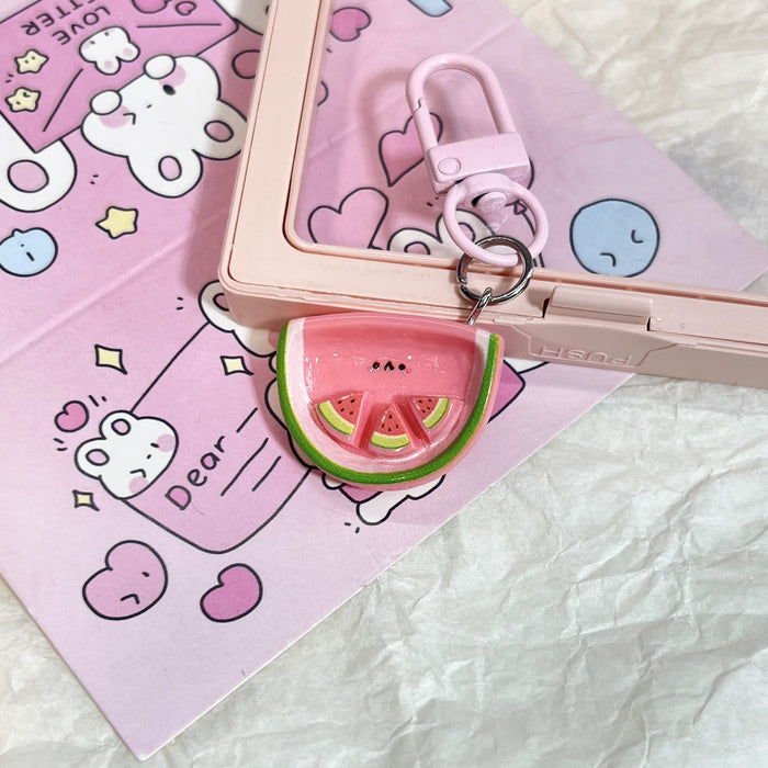 Wholesale Cute Fruit and Vegetable Plate Keychain Cartoon Girl Heart Bag Pendant