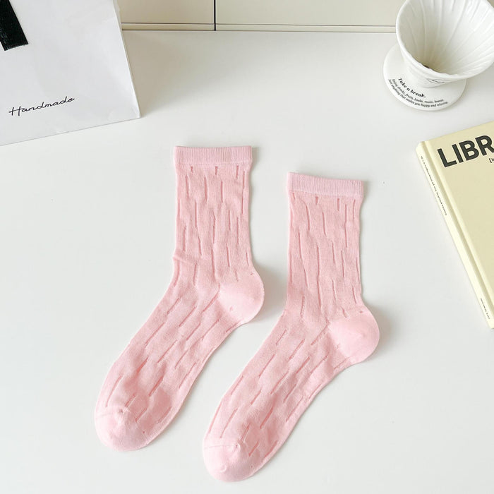 Wholesale Lightweight mesh tube socks, combed cotton antibacterial socks, stacked socks