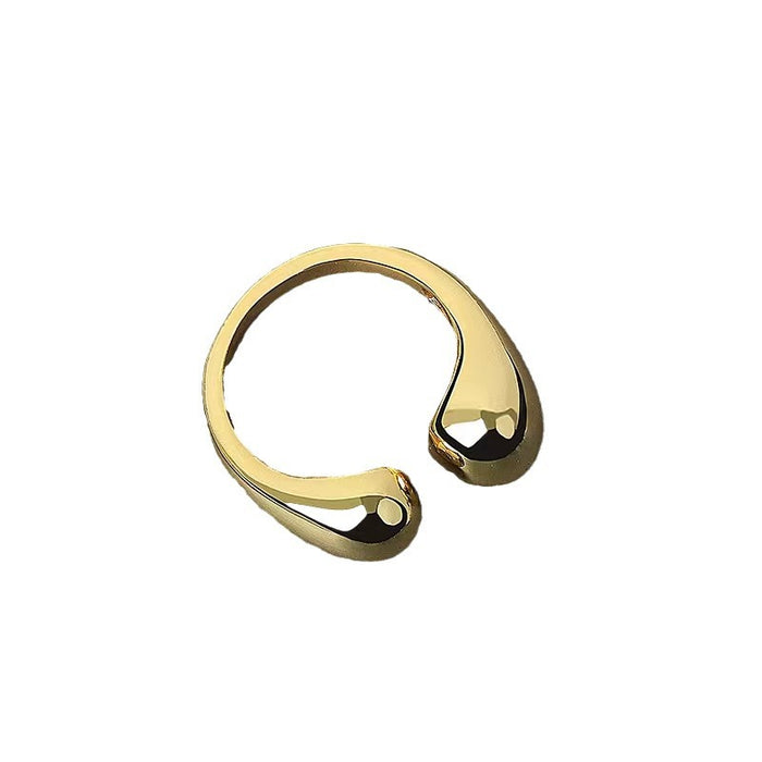 Wholesale New Fashionable Open Water Drop Ring, Simple Irregular Ring, Alloy Plated, Niche Personalized Jewelry
