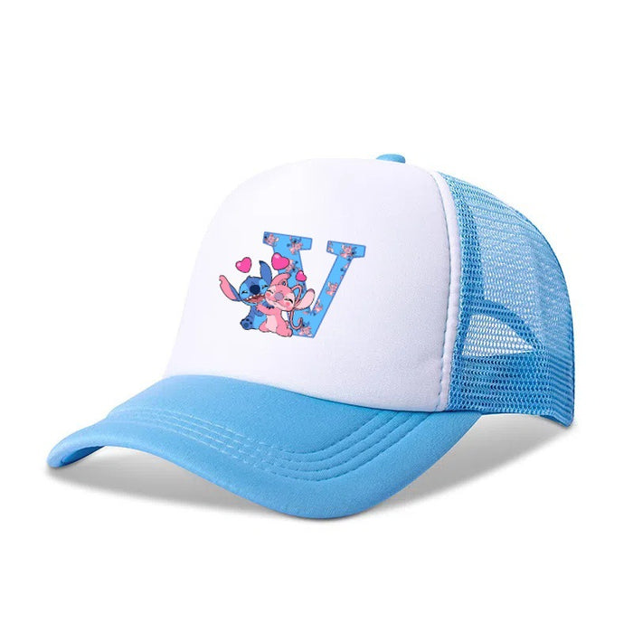 Wholesale Cartoon letter print baseball cap net breathable dome cap