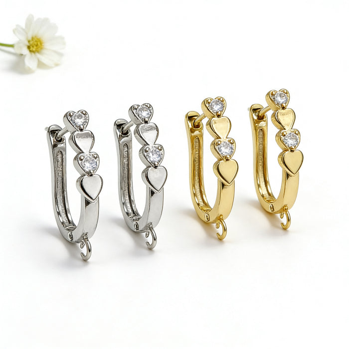 Wholesale Simple U-shaped Heart Hoop Earrings