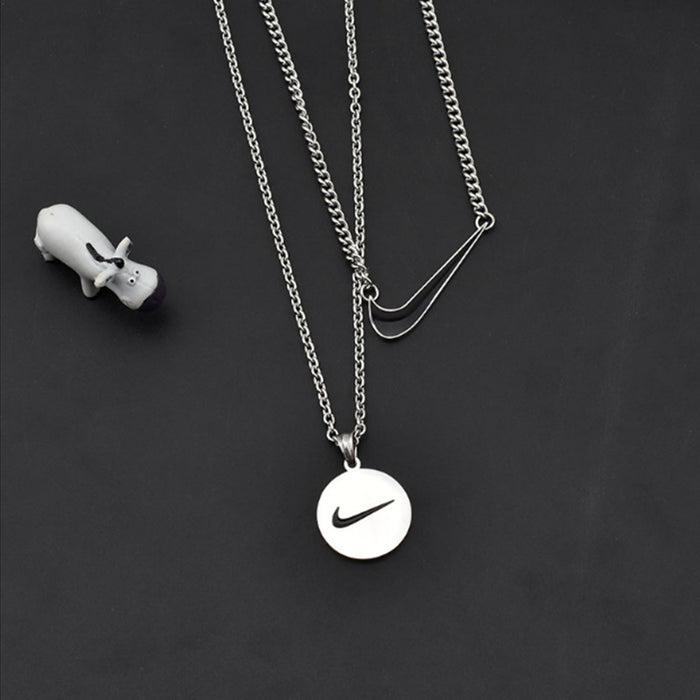 Wholesale Necklace Street Trendy Cool Simple Personalized Round Pendant Necklace