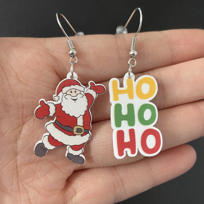 Wholesale Acrylic Christmas Cartoon Christmas Tree Earrings JDC-ES-Qiany008