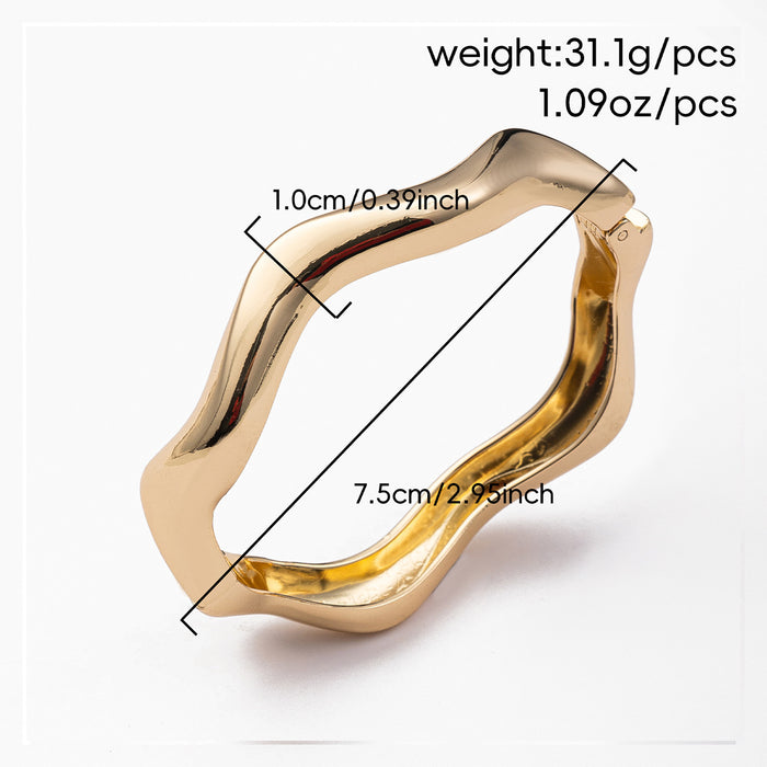 Wholesale New jewelry simple irregular alloy bracelet personalized circle metal wind opening bracelet