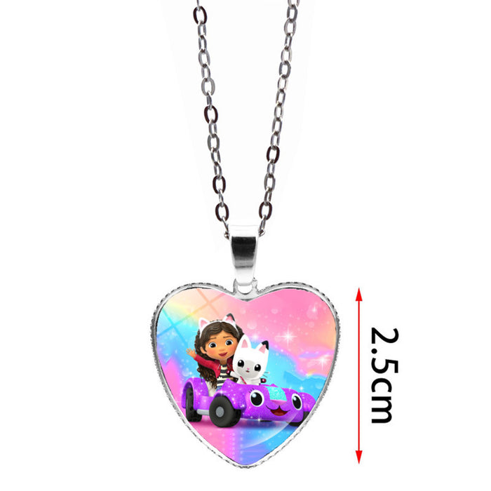 Wholesale Anime Heart Pendant Sweater Chain Necklace Jewelry
