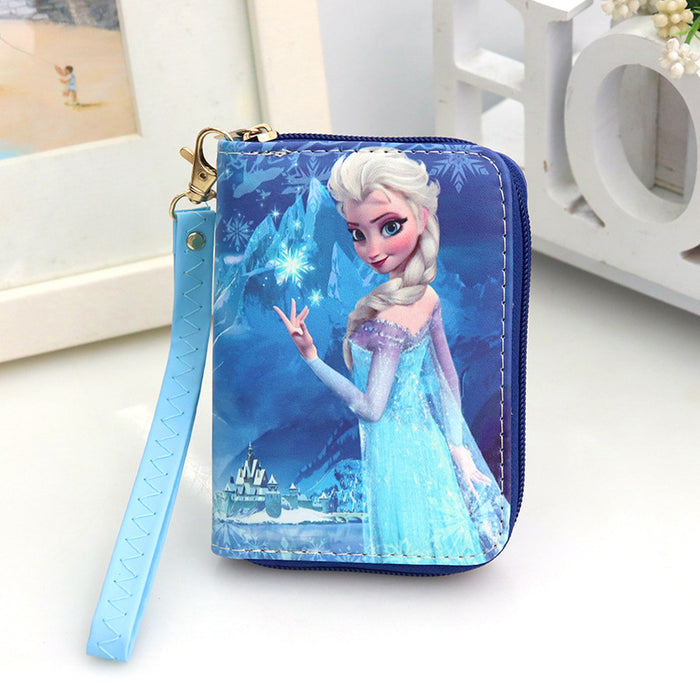 Wholesale Mini Cartoon beautiful girl cute female student fresh women's short zipper portable wallet