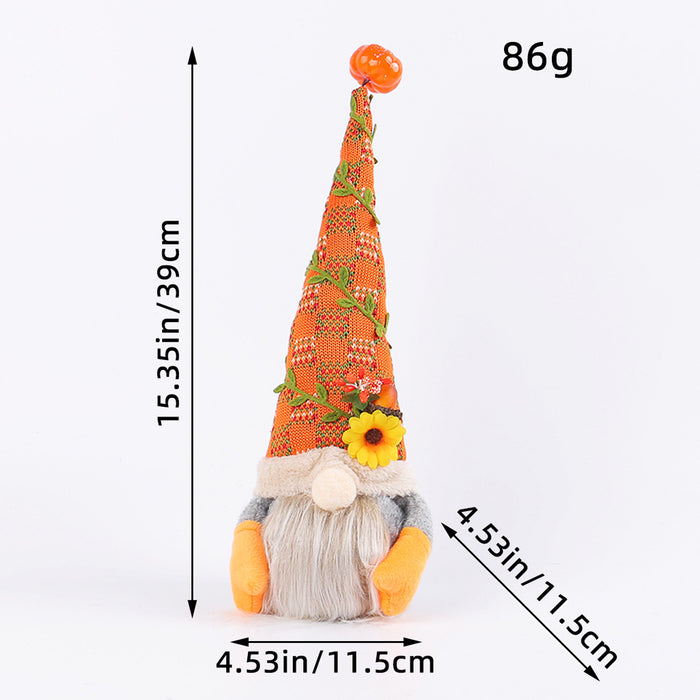 Wholesale Pumpkin Sunflower Faceless Doll Dwarf Ornament Window Decoration Harvest Festival Doll