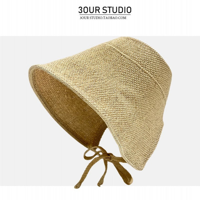 Wholesale Cotton and Straw Sun Hat Summer Big Brim Riding Sun Hat