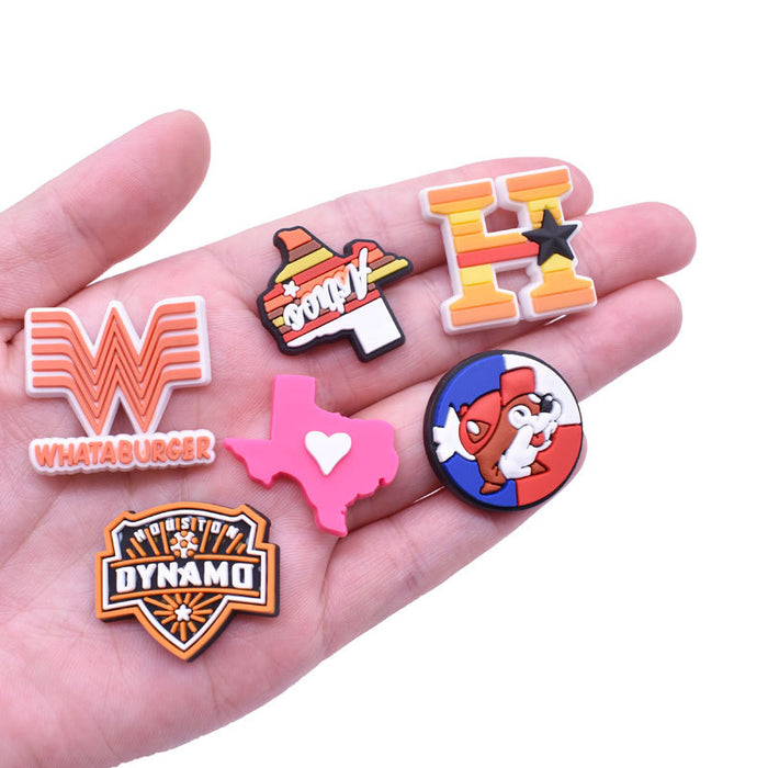 Wholesale random 100pcs Soft Plastic Plastic Decorative Buckle Accessories Shoe Flower Shoe Buckle Cute Cartoon Garden Shoe Accessories