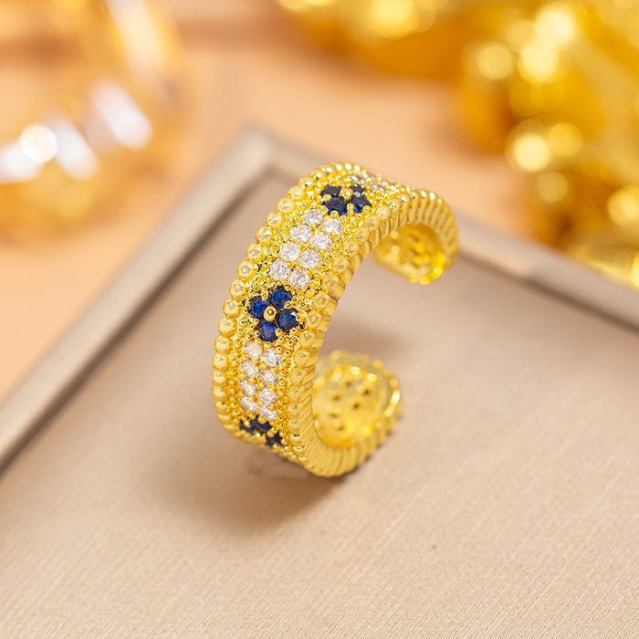 Wholesale Vintage Gold Plated Geometric Hollow Out Ring Adjustable Jewelry Accessory MOQ≥2