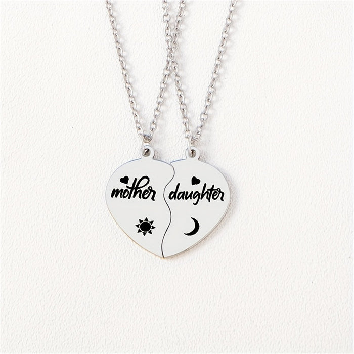 Wholesale Necklace Heart Pendant Stainless Steel Half Heart Necklace