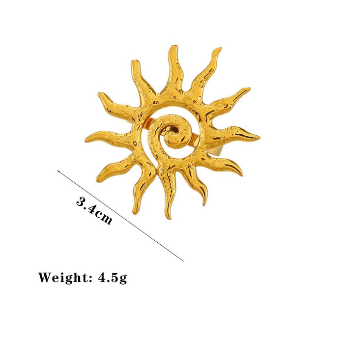 Wholesale 18K Gold Plated Rings Sun Ring Hip-Hop Titanium steel Adjustable Ring