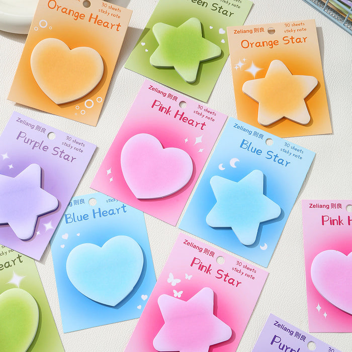 Wholesale Color Blush Halo Gradient Love Star Sticker Note