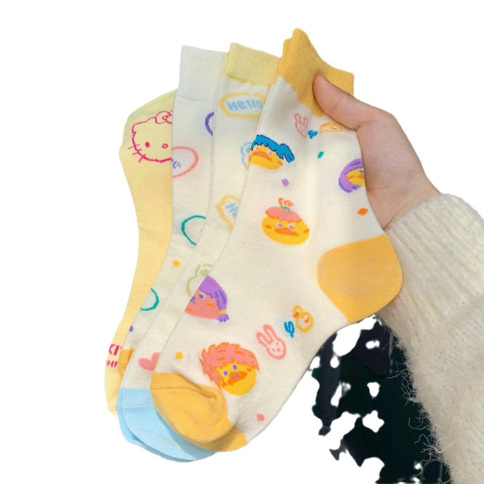 Wholesale Cartoon Illustration Little Bear Jacquard Socks