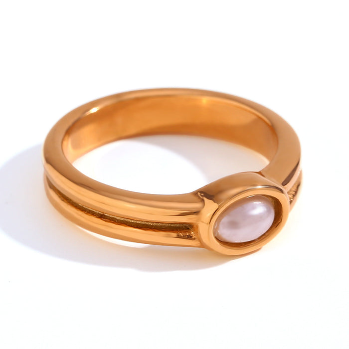Wholesale Personalized Oil-Drip Ring Stainless Steel Plated with Gold Peach Heart Flower