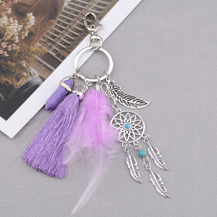 Wholesale Bohemian Dreamcatcher Keychain Pendant Alloy Car Key Accessory MOQ≥5