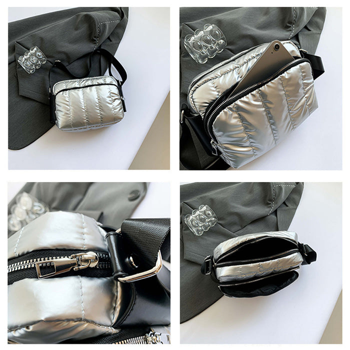 Wholesale Children's bag new cotton filled down small square bag handsome sports style large capacity crossbody bag