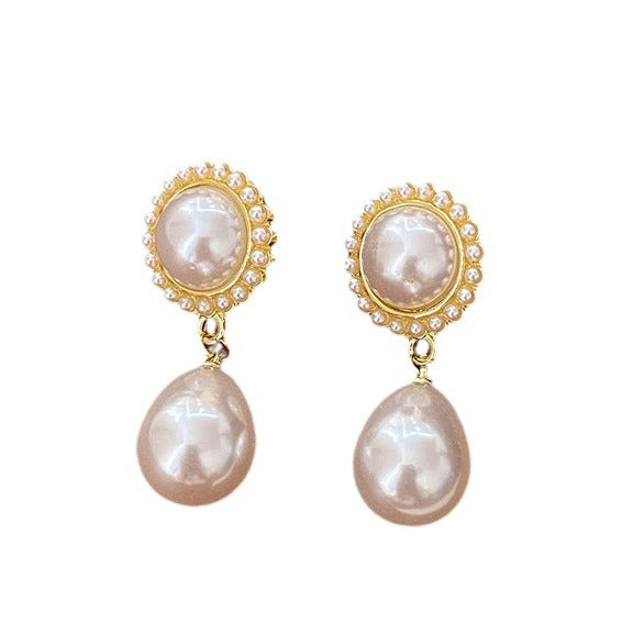 Wholesale wine red Pearl Earrings Without Ear Holes Ear Clip