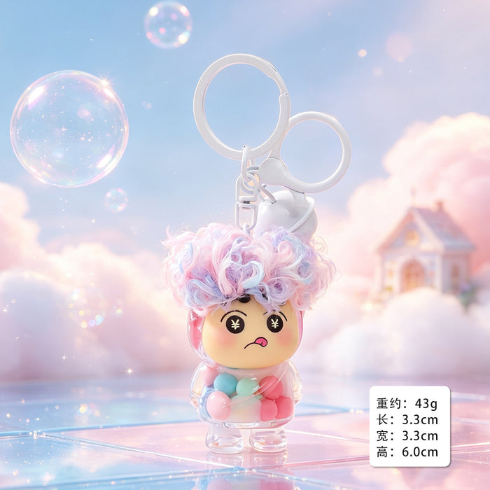 Wholesale Flocking Cartoon Keychain Cute Design Bag Charm Christmas Accessory MOQ≥3