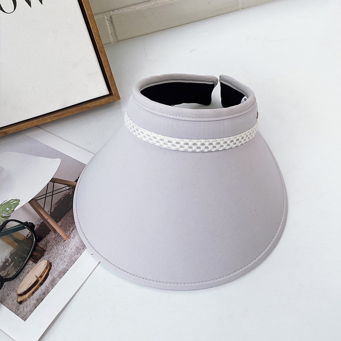 Wholesale New Ice Silk Large brimmed Artistic Sky Top Hat for Travel Sunscreen and Sunshade Sky Top Sun Hat