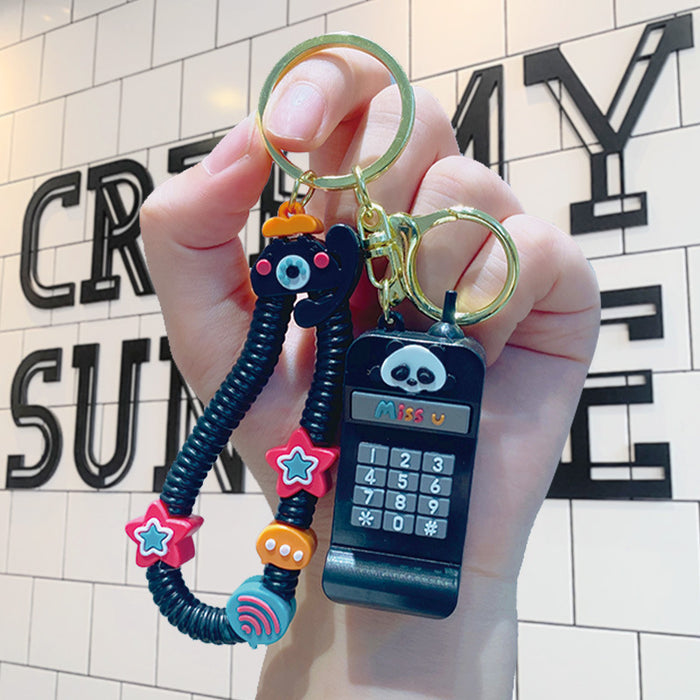 Wholesale Cartoon Mini Phone PVC Keychain JDC-KC-LiuFan001