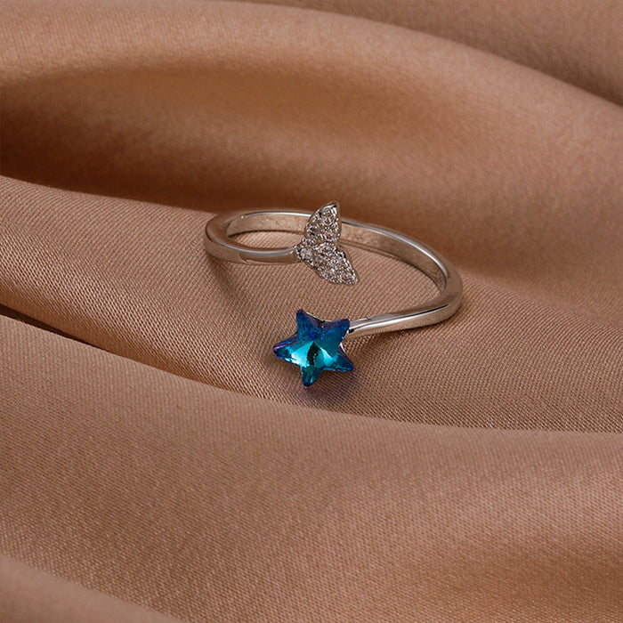 Wholesale Star ring with adjustable opening and pentagram opening for women wholesale