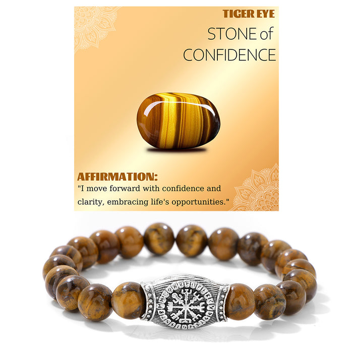 Wholesale Viking symbol bracelet with stone and gemstone bracelet