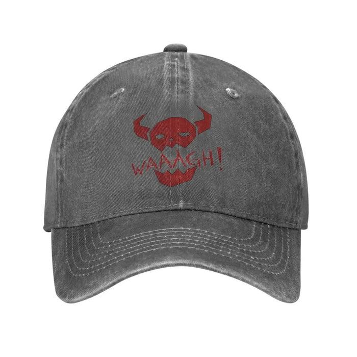 Wholesale Warhammer WAAAGH Orc Print Washed Retro Baseball Cap Adjustable Gaming Accessory