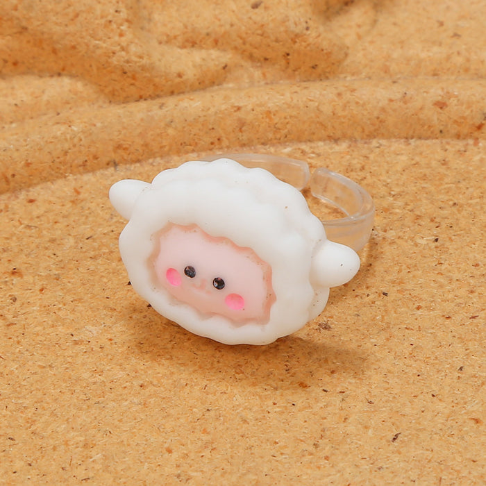 Wholesale Children's Fun Ring Mini Girl Children's Ring Soft Girl Cute Sheep Frog Bear