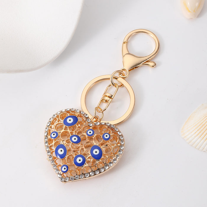 Wholesale Chic Evil Eye Rhinestone Keychain Pendant Zinc Alloy Bag Charm MOQ≥2