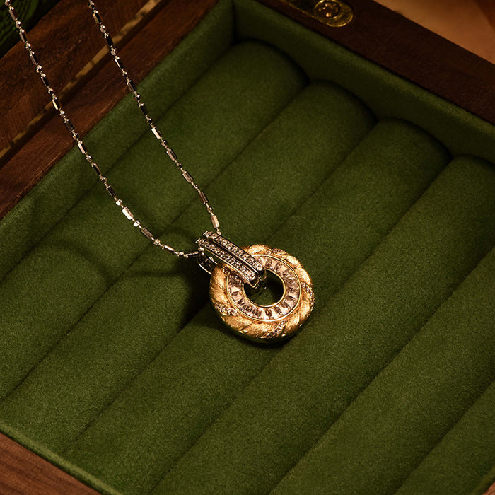 Wholesale Temperament necklace for women, light luxury, niche design, collarbone chain with diamonds, eight treasures compass accessories