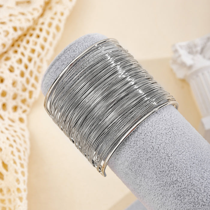 Wholesale Jewelry die-casting alloy bracelet with exaggerated gold opening bracelet