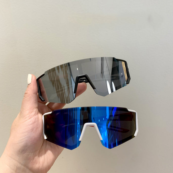 Wholesale Children's sports sunglasses, large frame skiing goggles, riding windproof glasses, boys' UV resistant cool sunglasses