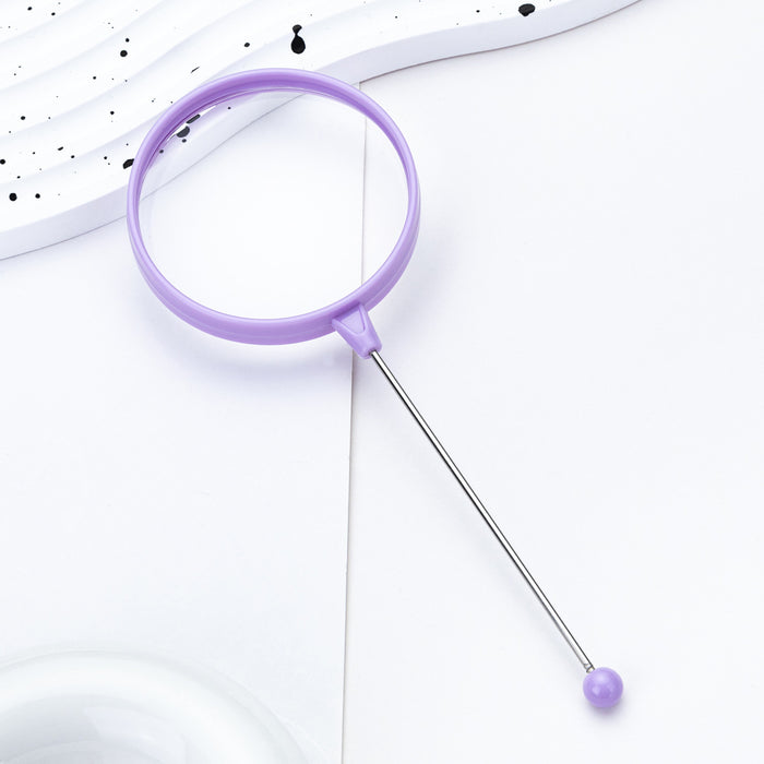 Wholesale DIY beaded magnifying glass student children' s scientific observation handheld portable plastic high-definition magnifying glass