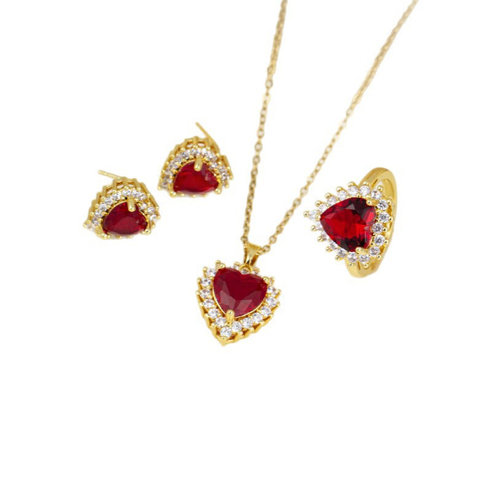 Wholesale Titanium Steel Necklace for Women heart necklace Earrings Ring Light Luxury Collarbone Chain