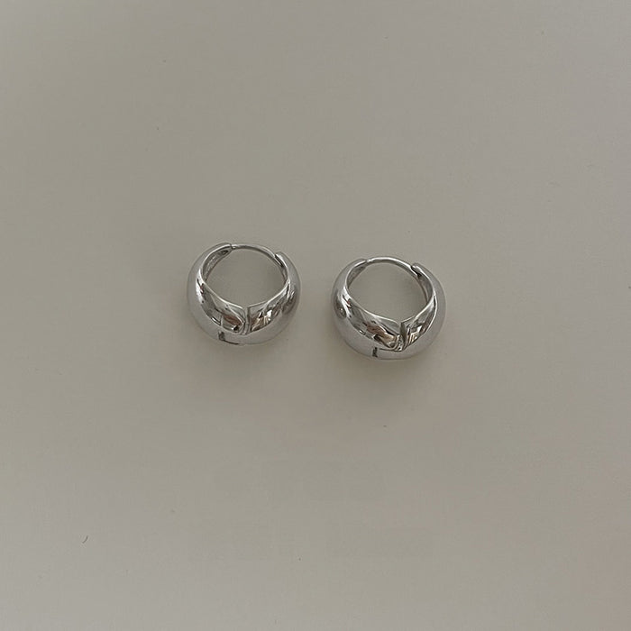 Wholesale Silver needle earrings, simple personality, cold and feng shui drop earrings, round circle earrings