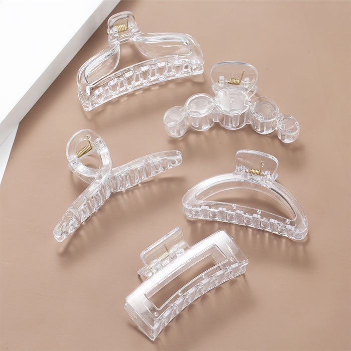 Wholesale Large transparent grip square five circle ribbon hair clip, hair clip accessories at the back of the head, handmade DIY accessories