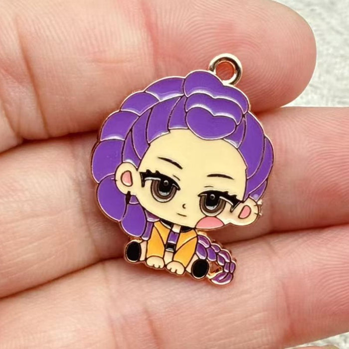 Wholesale 10 PCS KPOP style enamel alloy jewelry DIY charms accessories