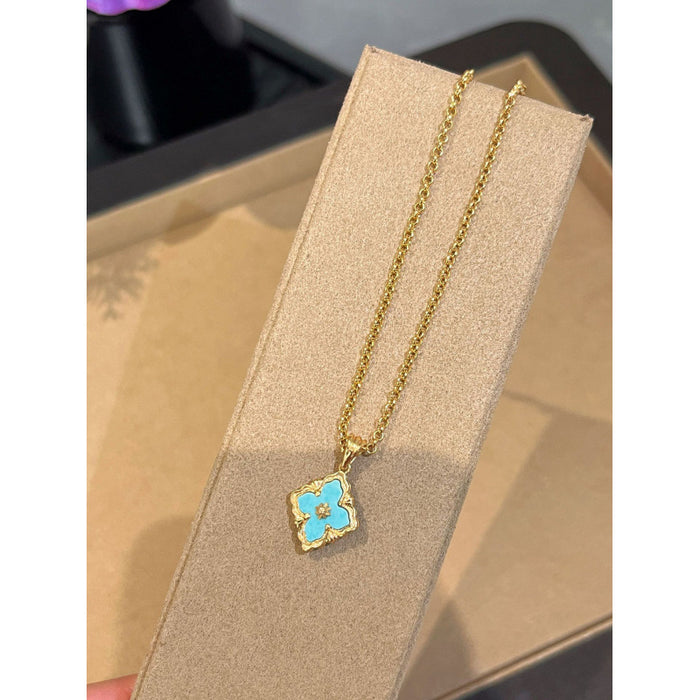 Wholesale Women's Color Four-Leaf Clover Necklace Earrings Bracelet set