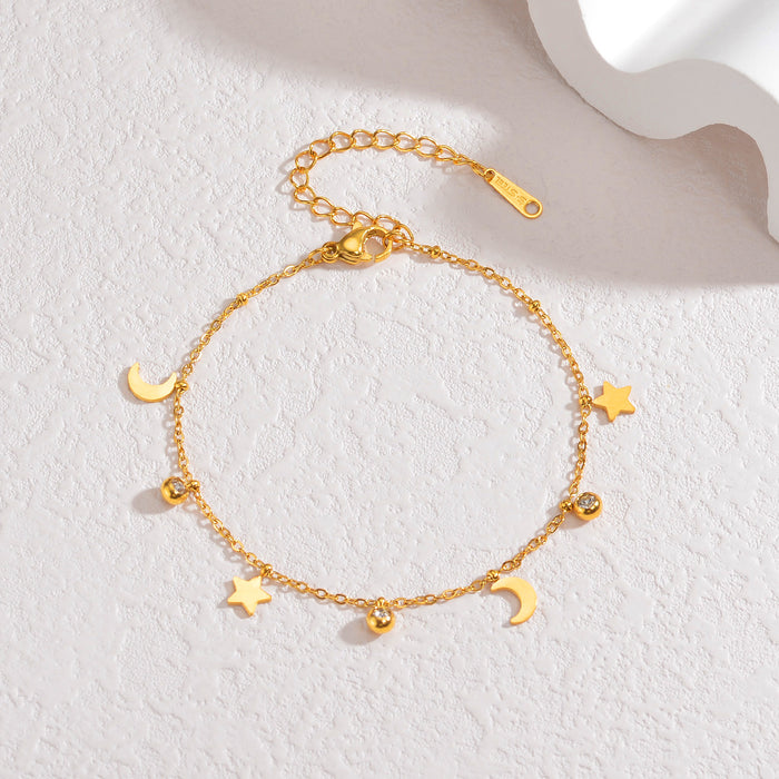 Wholesale 2pcs Star  Moon  Heart  Butterfly - Simple and High-End Titanium Steel Bracelet