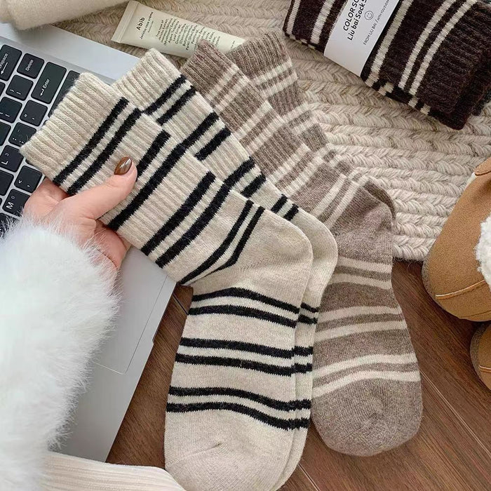 Wholesale Socks, mid length socks, striped socks, thick and warm, outer sports socks