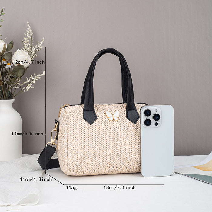 Wholesale New bag for women, fashionable woven hand-held shell bag, simple and casual single shoulder crossbody