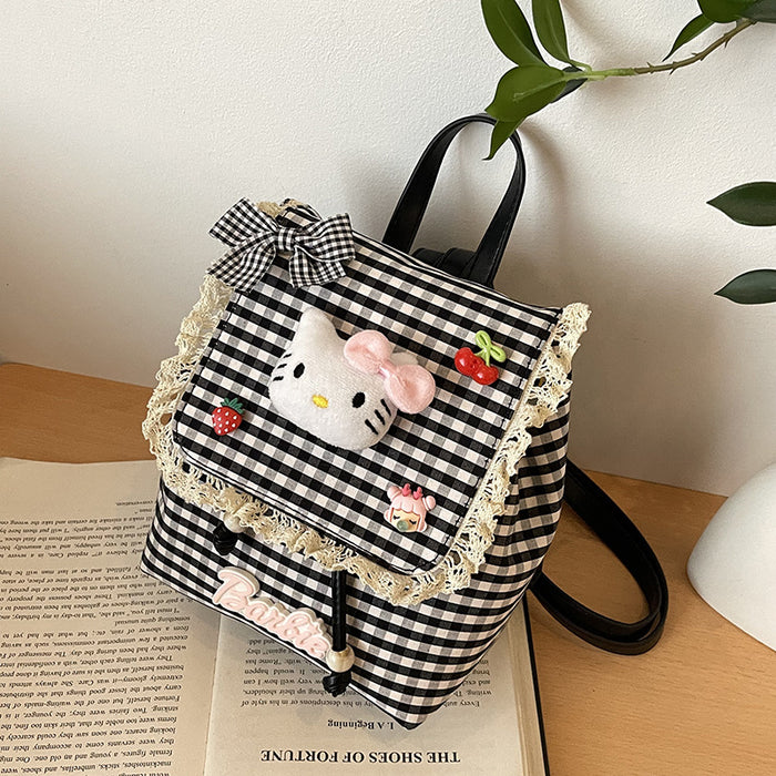 Wholesale Backpack plaid doll student backpack cute commuting backpack