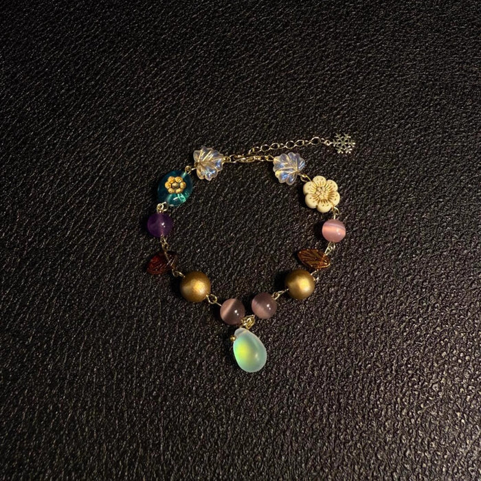 Wholesale Simplicity, individuality, fashion, flower droplet pendant bracelet, niche design, temperament, individuality, fashion, versatile bracelet