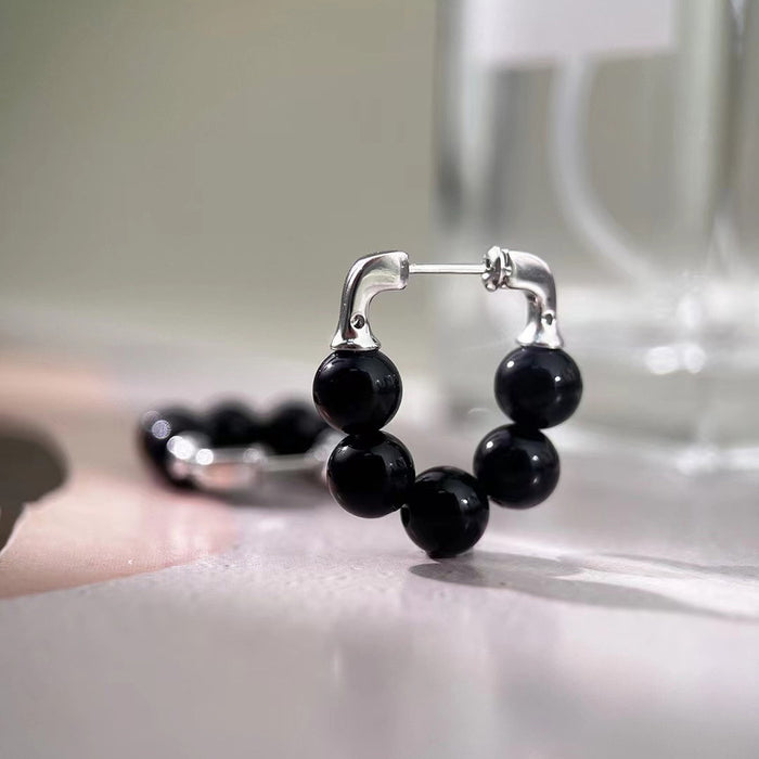 Wholesale Original New Product Earrings Full Body Pure Silver Ear Buckle High End Feeling Light Luxury Wind Agate Earrings Wholesale