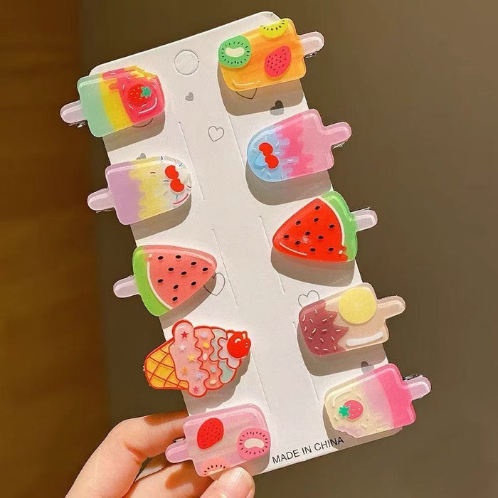 Wholesale  Small Ice Cream Acrylic kids  Hair Clips