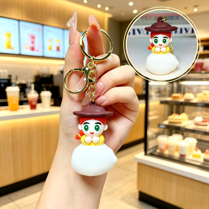 Wholesale Cartoon Metal Keychain Night Light Decorative Bag Charm Gift for Students Couples MOQ≥2