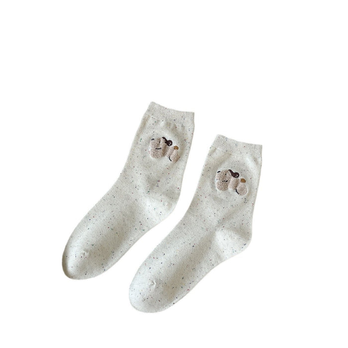 Wholesale Cute cartoon small animal cotton socks, mid tube socks
